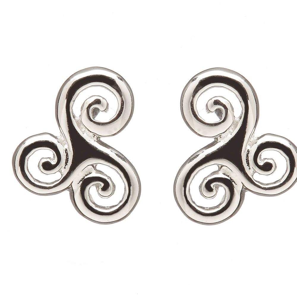 Silver Spiral Stud Earrings