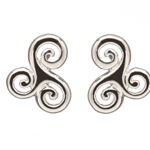 Silver Spiral Stud Earrings