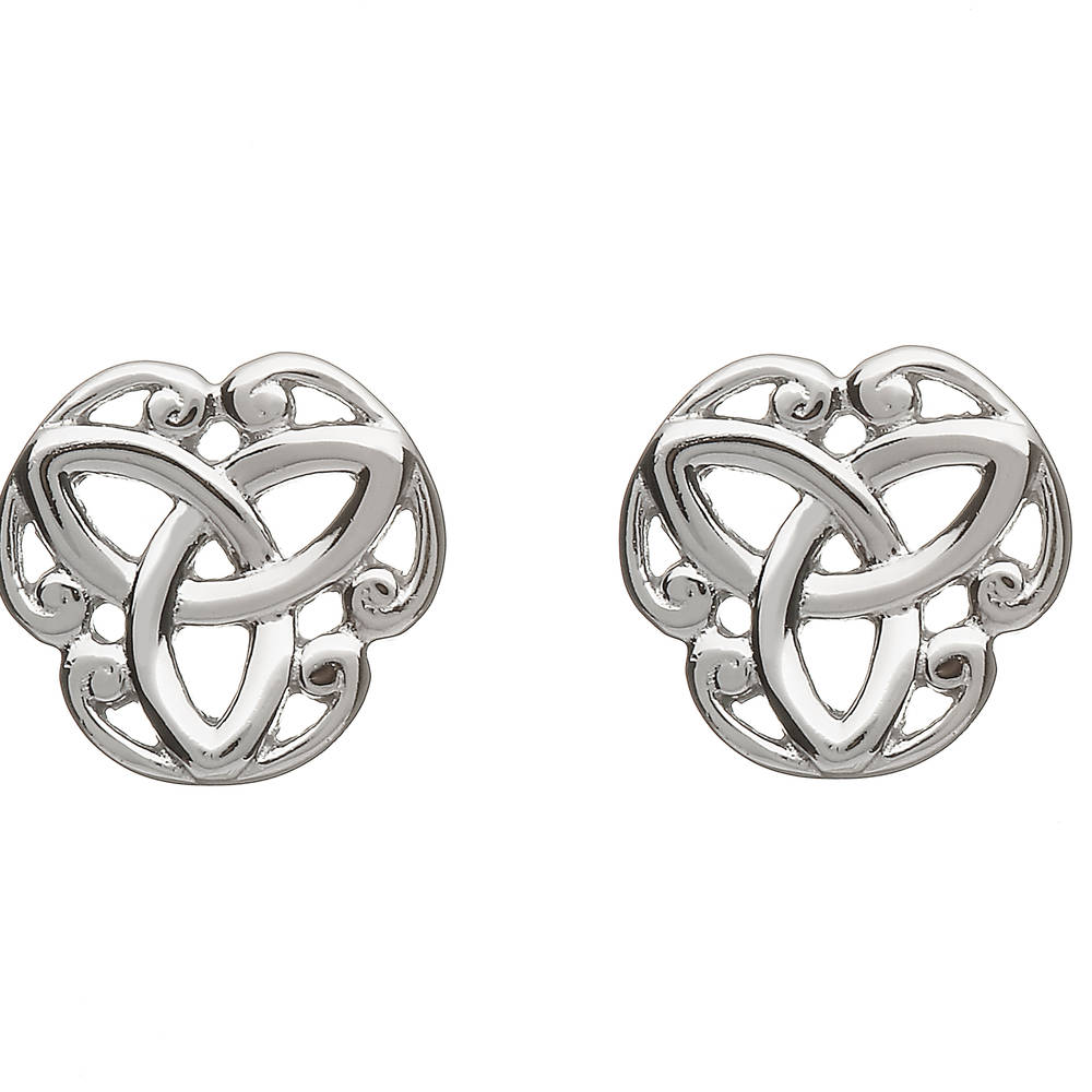 Silver Trinity Knot Stud Earrings