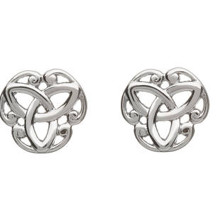 Silver Trinity Knot Stud Earrings
