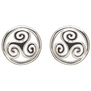Silver Celtic Spiral Inside Ring Earrings