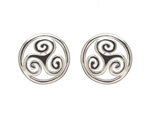 Silver Celtic Spiral Inside Ring Earrings