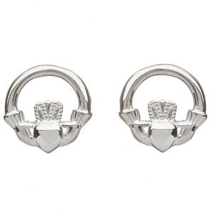 Silver Claddagh 12mm Stud Earrings
