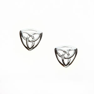 Silver Triangle Trinity Celtic Earrings