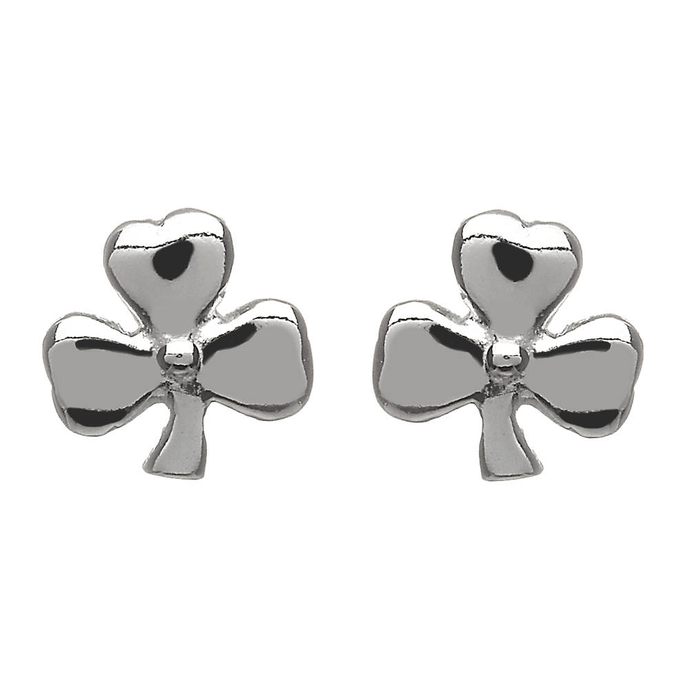 Silver Small Shamrock Earrings