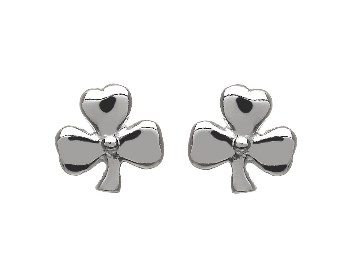 Silver Small Shamrock Earrings
