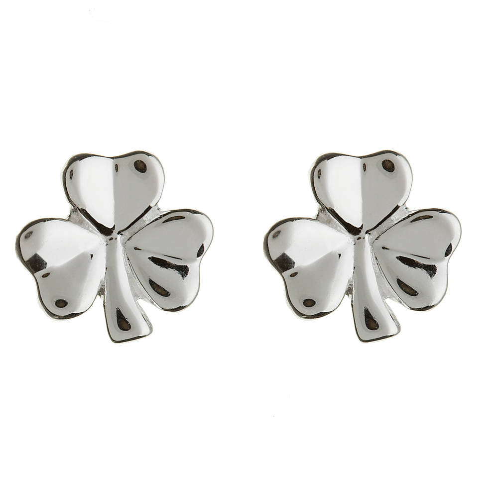 Silver Shamrock Stud Earrings