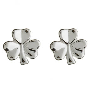 Silver Shamrock Stud Earrings