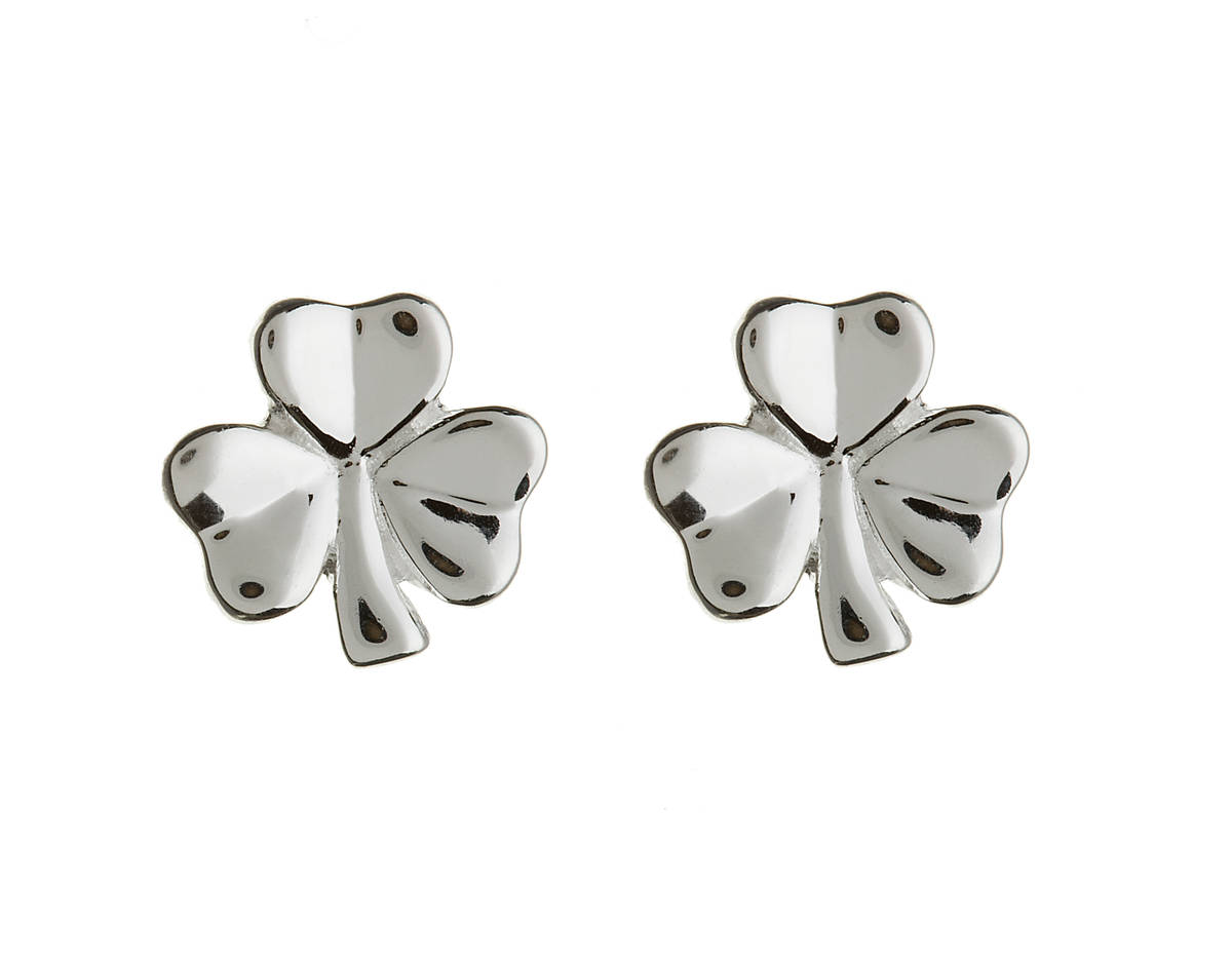 Silver Shamrock Stud Earrings