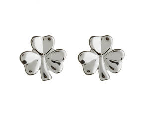 Silver Shamrock Stud Earrings