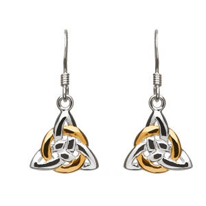 Silver Trinity Knot Drop Earrings