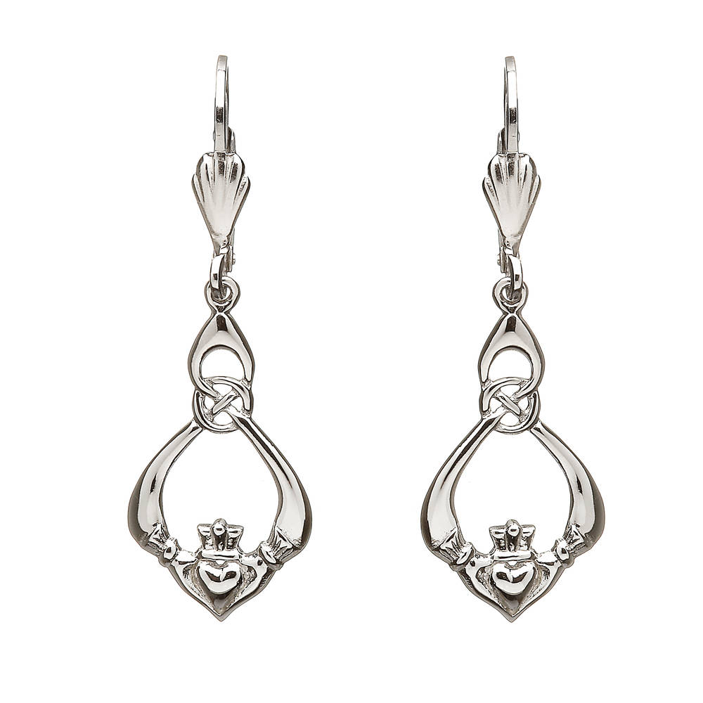 Silver Drop Claddagh/celtic Earrings