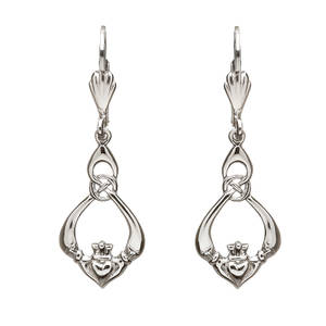 Silver Drop Claddagh/celtic Earrings