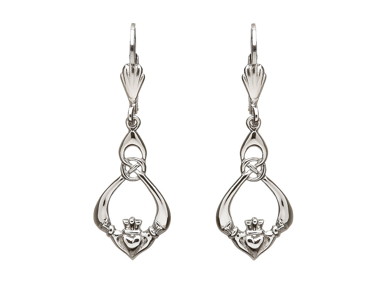 Silver Drop Claddagh/celtic Earrings
