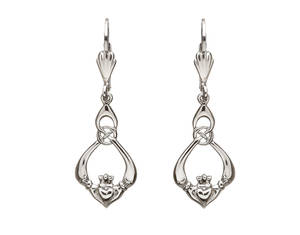 Silver Drop Claddagh/celtic Earrings