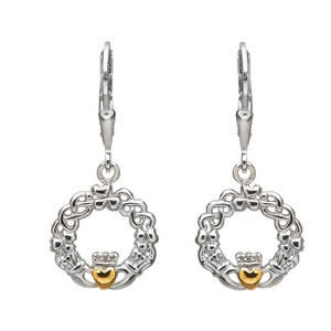 Silver Drop Claddagh/celtic Earrings