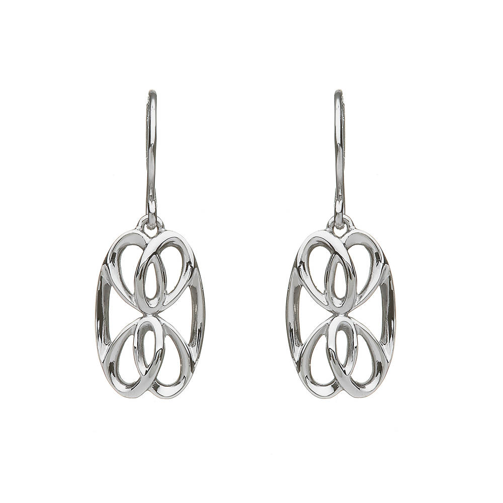 Silver Celtic Knot Drop Earrings