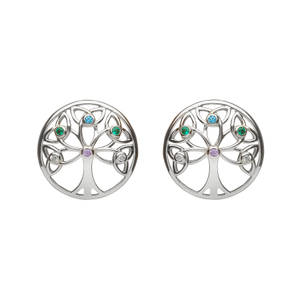 Silver Tree Life Earrings