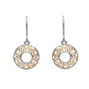 Silver/gp Filigree Round Drop Earrings