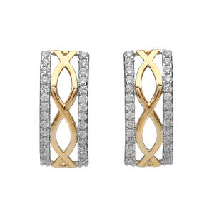 Silver/gp Celtic Huggie Earrings