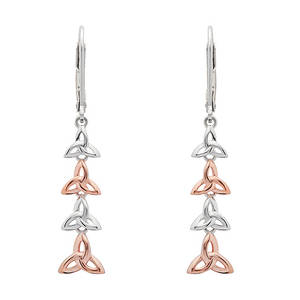 Silver Trinity Drop Earrings