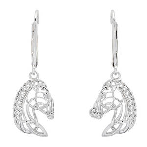 Silver Celtic Horse Head Earrings