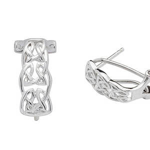 Silver Celtic Omega Clip Earrings 