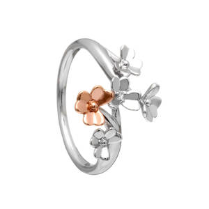 diamond set 9ct white gold love shamrock spray ring