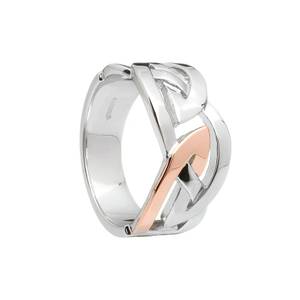 silver and rare Irish rose gold man's Celtic design ring