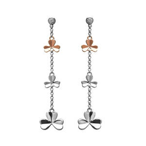 House of Lor silver and gold shamrock earrings