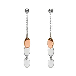 House of Lor silver/rose gold drop oval disc earrings 1st oval made from rare Irish gold