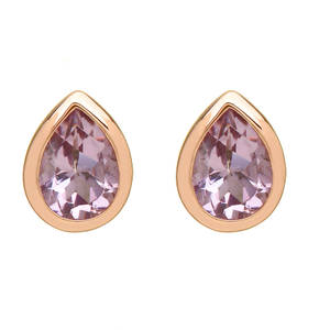 silver and rare Irish rose gold tear-drop amethyst earrings