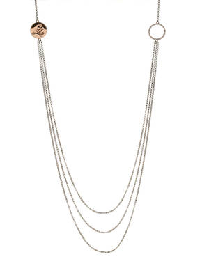 House of Lor silver 3 strand necklet with GP Lor disc rose gold circle made from rare Irish gold