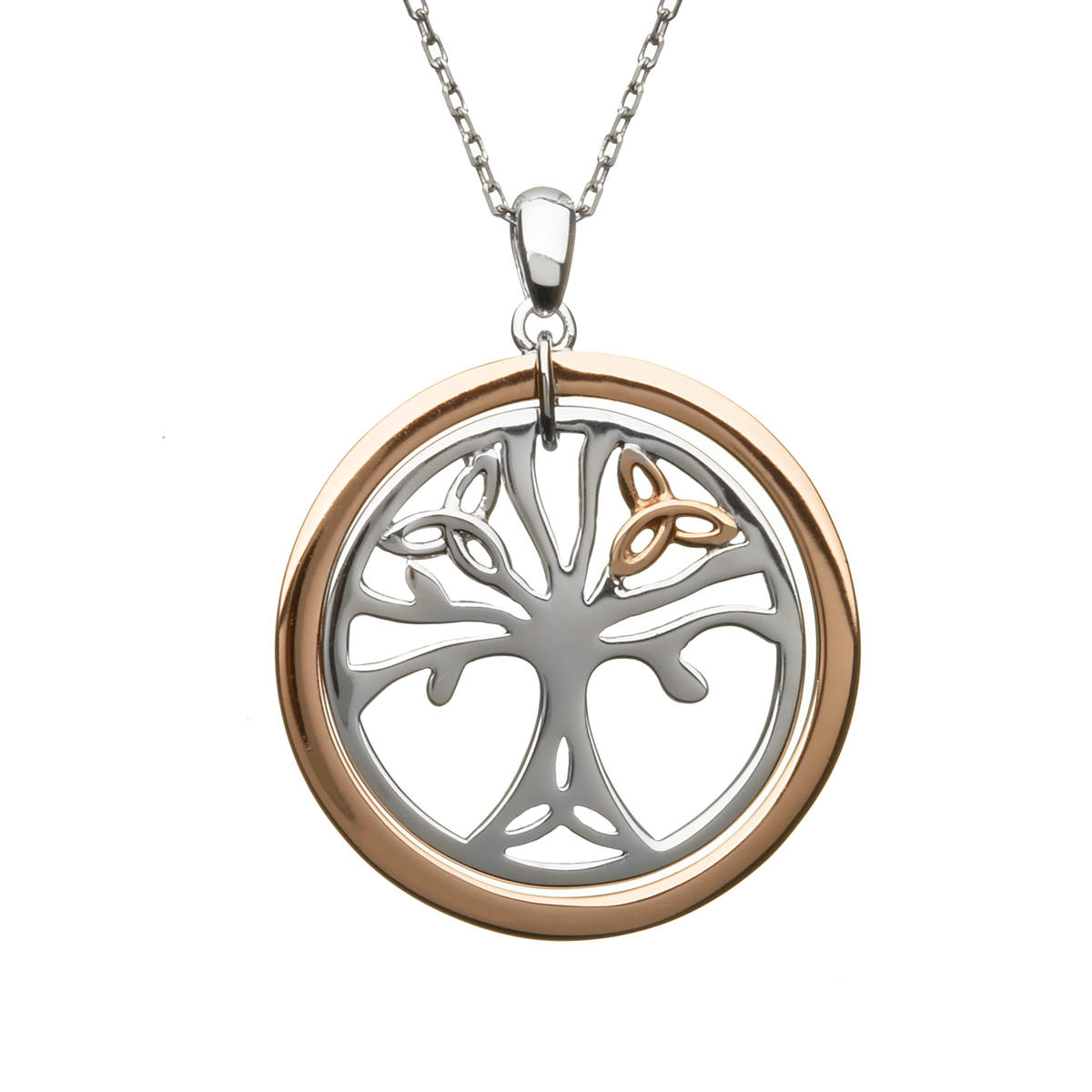 House of Lor silver/rose Tree of Life pendant made from rare Irish goldpkck/dpkck