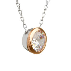 House of Lor silver/rose cz pendant made from rare Irish gold