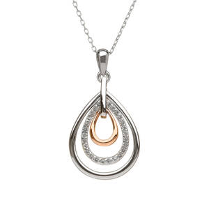 silver and rare Irish gold white topaz pendant.