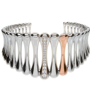 silver and rare Irish gold bangle with one bar in gold