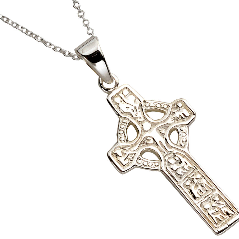 Silver Duleek Cross On 18" Trace Chain

