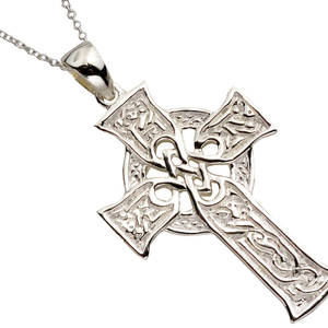 Silver Four Gospels Carved Celtic Cross