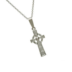 Silver Small Carandonagh Cross 18" Trace