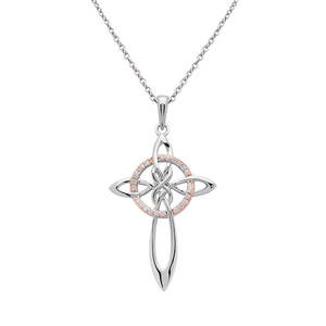 Silver Cz Celtic Knot Cross 30mm