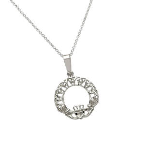 Silver Claddagh Trinity Knot Pendant