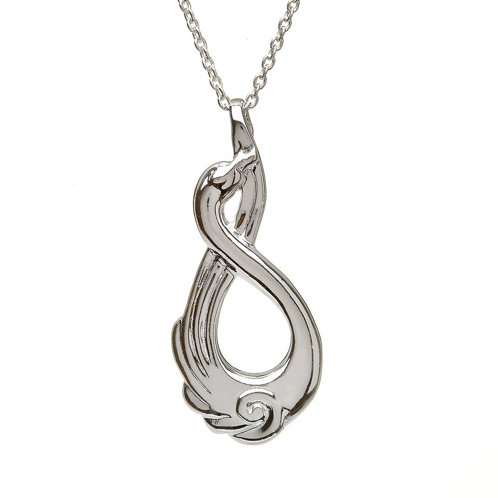 Silver Classic Children Of Lir Drop Shape Pendant Boxed