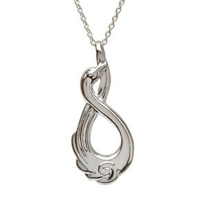 Silver Children Of Lir Swan Drop Pendant