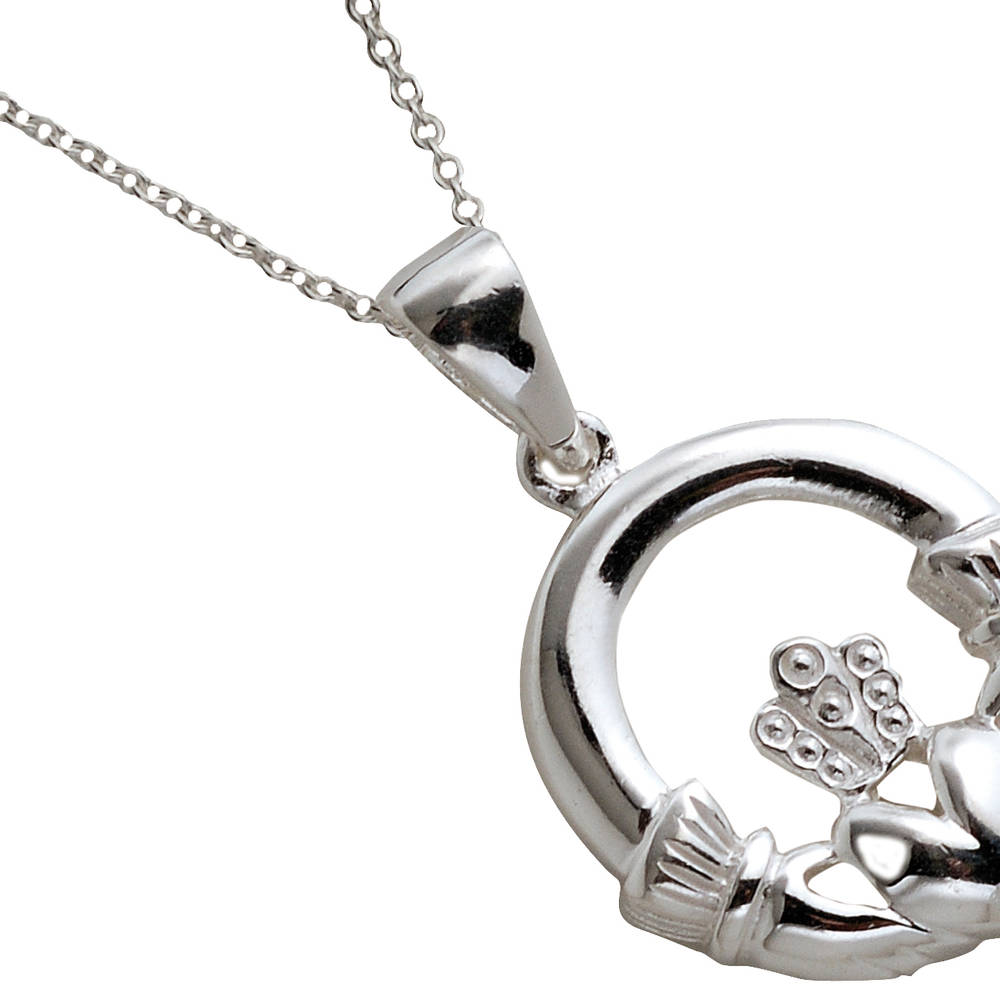 a larger version of the traditional claddagh pendant ,perfect as a gift to somebody special,