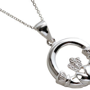 Silver heavy Claddagh Pendant