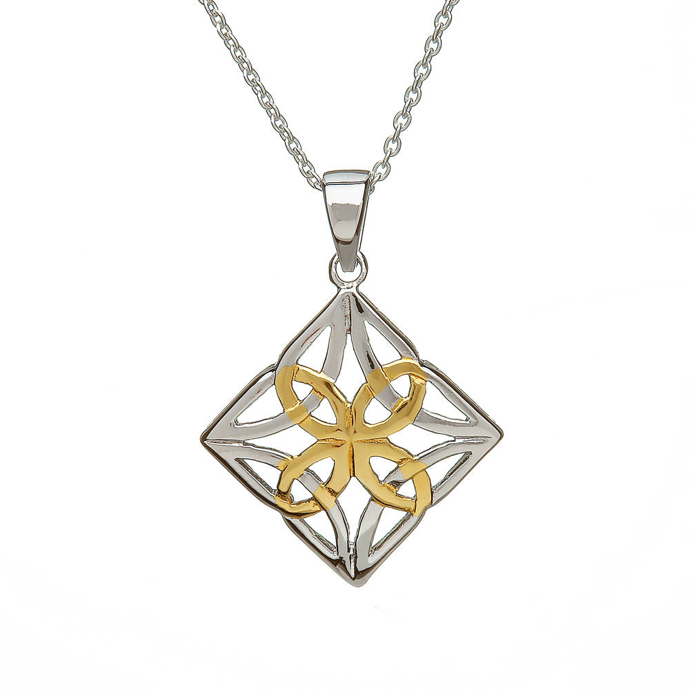 Silver Celtic Pend Diamond Shape Gp Centre