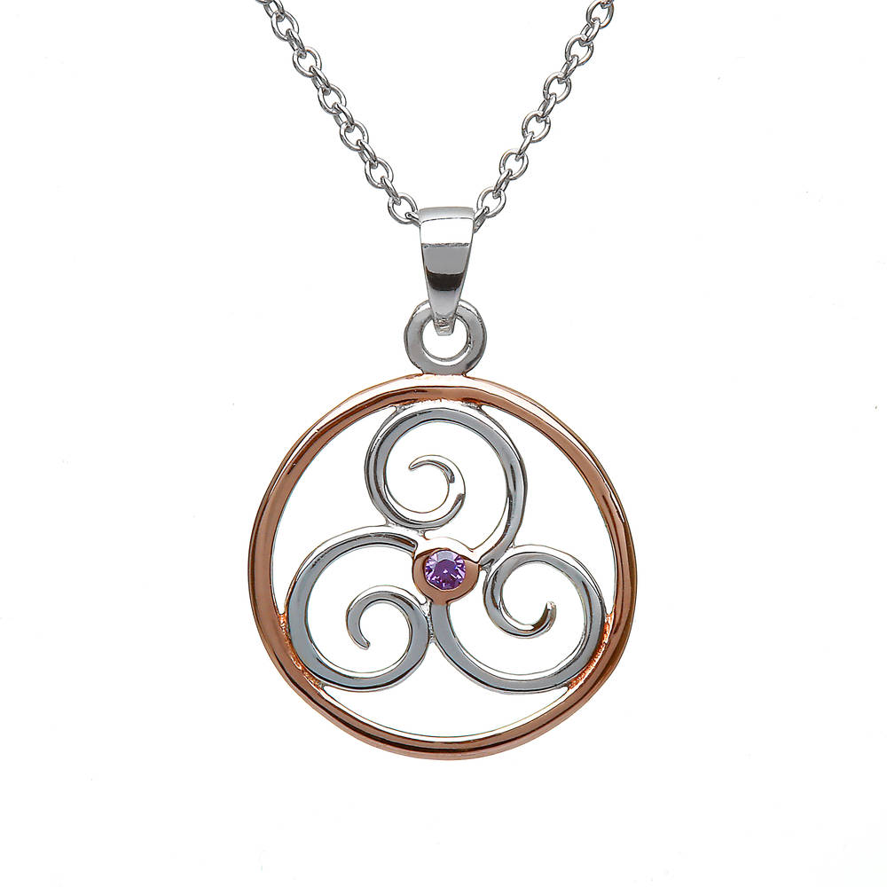 Silver Rp Celtic Circle With Amy Centre Stone Pendant