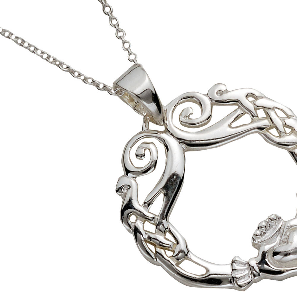 a combination of claddagh and trinity friendship knot in a beautifully stylized form.