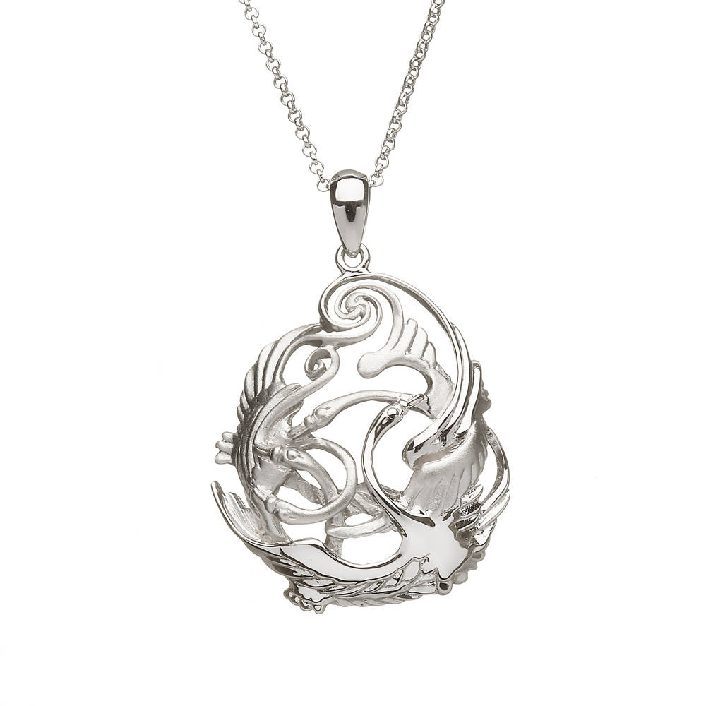 Silver Classic Round Children Of Lir Pen Chained 20